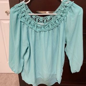 Xhilaration light blue 3/4 sleeve blouse. Size small.